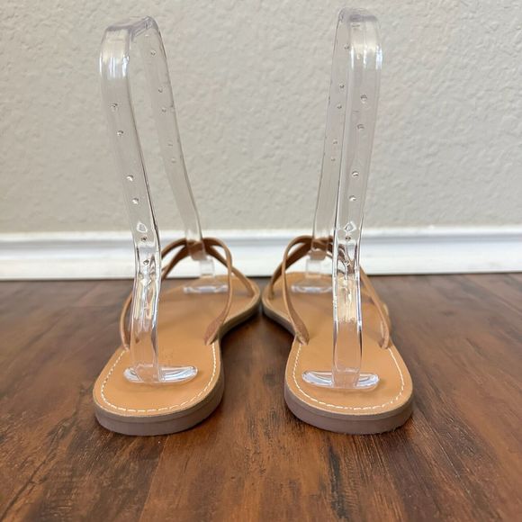 MADEWELL Boardwalk Trio Strap Slide Sandals in Tan Leather BRAZIL MADE - Picture 6 of 9